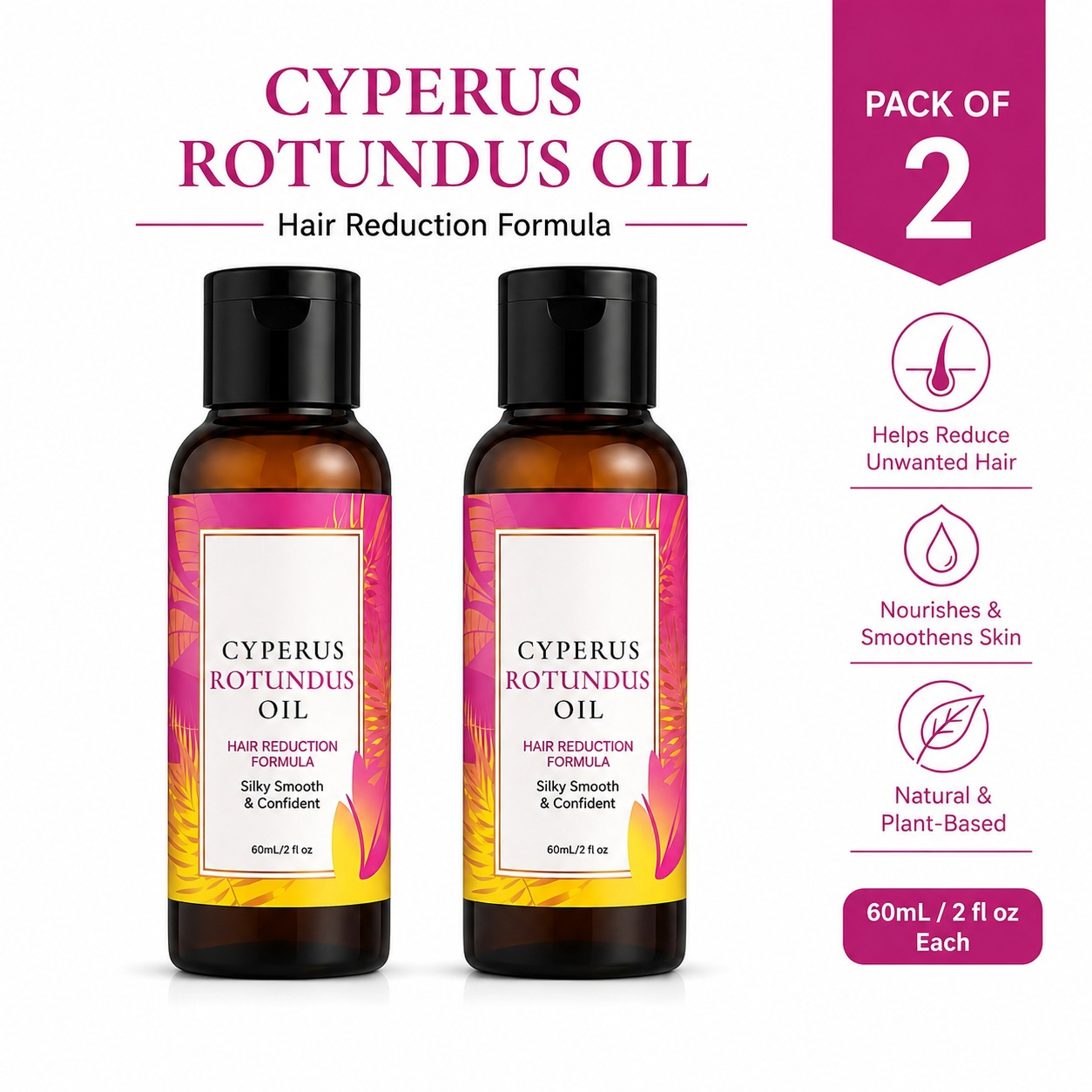 Cyperus Rotundus Oil for Hair Removal (Pack Of 2)